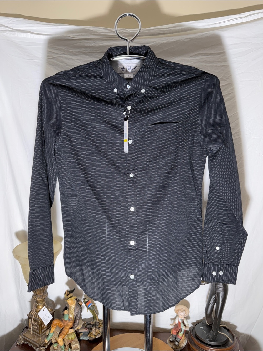 Original Penguin Black Microdot Button-Down Dress Shirt
